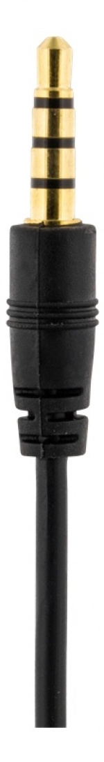 DELTACO Stereo Headset, on-ear, 1x3,5mm 4-pin, 1,8m, black/red