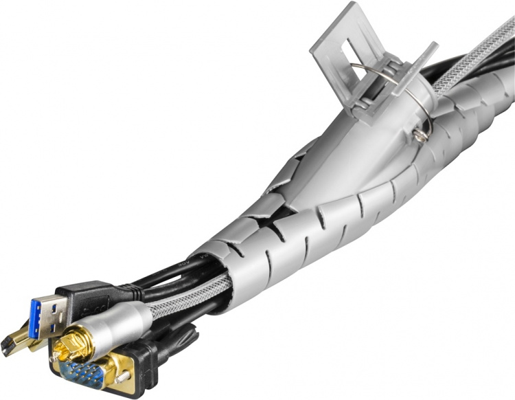 DELTACO nylon wire tube, 25mm diameter tool included, 2.5m, silver