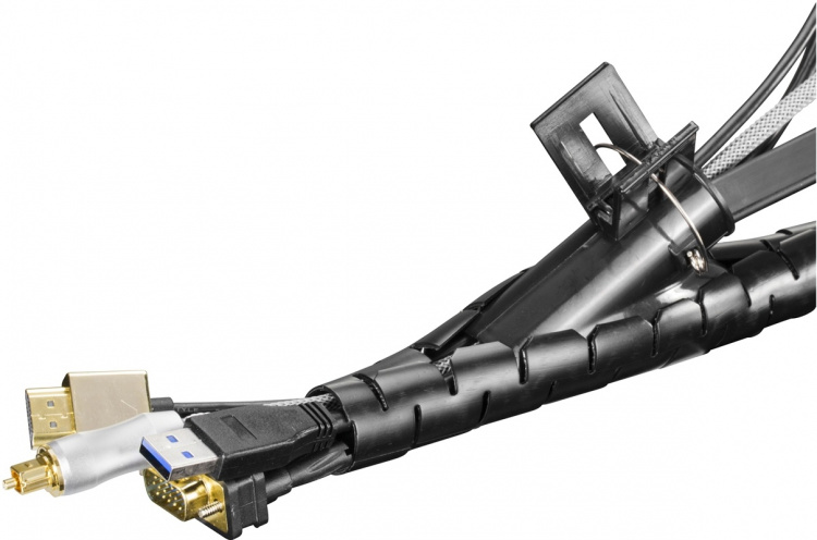 DELTACO nylon wire tube, 25mm diameter tool included, 2.5m, black DELTACO nylon wire tube, 25mm diameter tool included, 2.5m, black