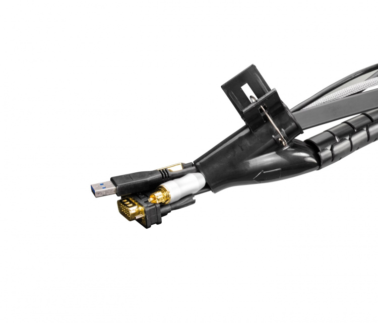 DELTACO nylon wire tube, 25mm diameter tool included, 2.5m, black DELTACO nylon wire tube, 25mm diameter tool included, 2.5m, black