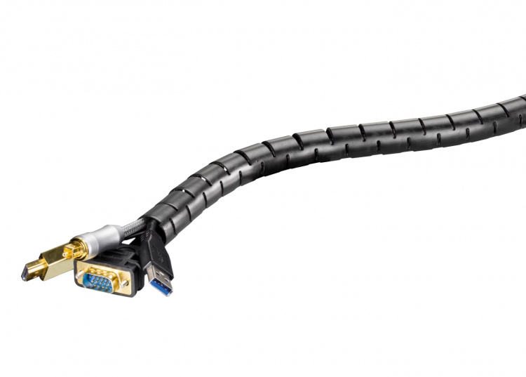 DELTACO nylon wire tube, 25mm diameter tool included, 2.5m, black DELTACO nylon wire tube, 25mm diameter tool included, 2.5m, black