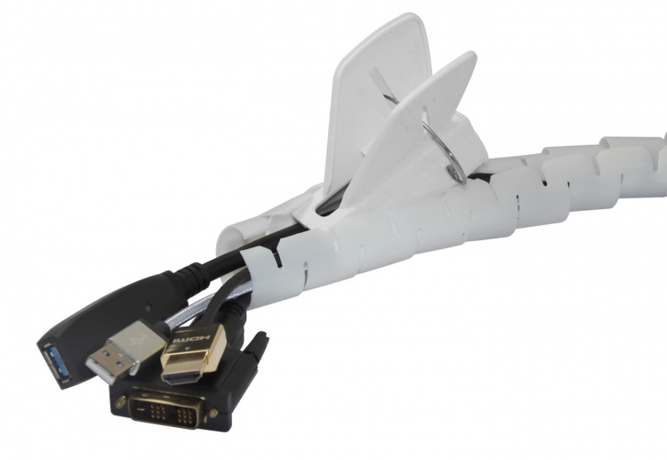 DELTACO nylon wire tube, 25mm diameter tool included, 2.5m, white