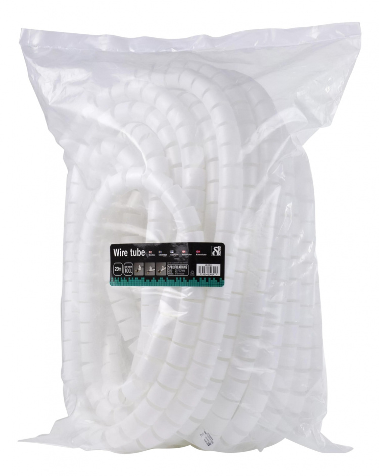 DELTACO nylon wire tube, 25mm diameter tool included, 20m, white DELTACO nylon wire tube, 25mm diameter tool included, 20m, white