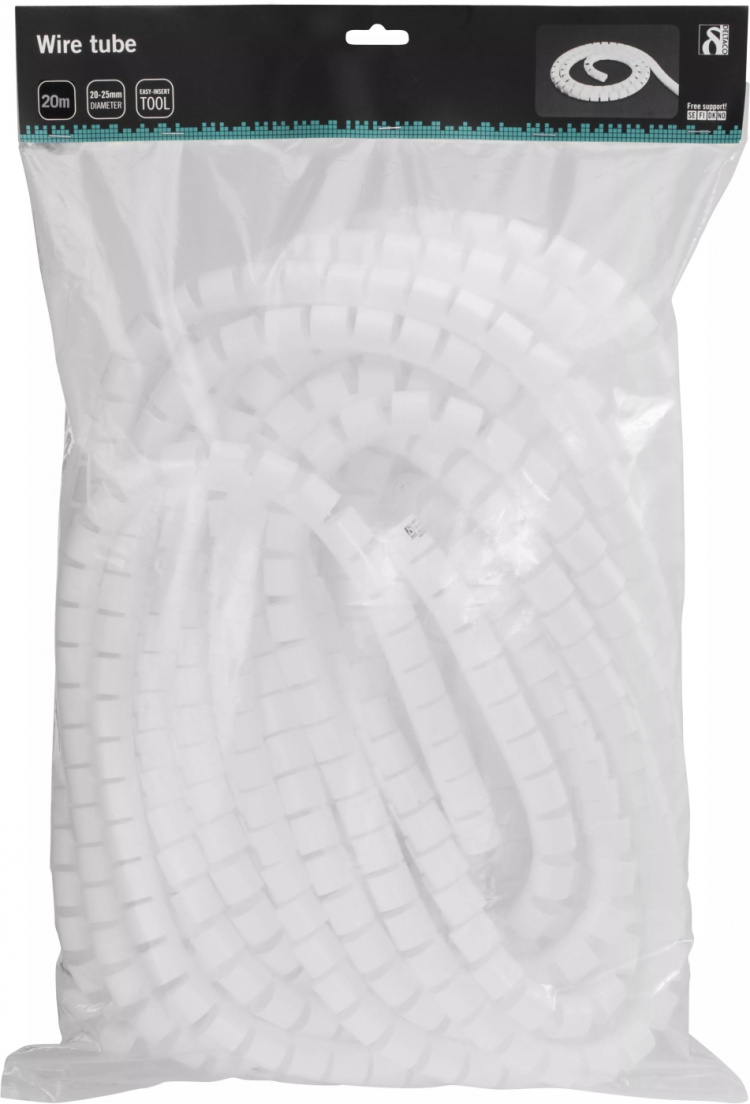 DELTACO nylon wire tube, 25mm diameter tool included, 20m, white DELTACO nylon wire tube, 25mm diameter tool included, 20m, white