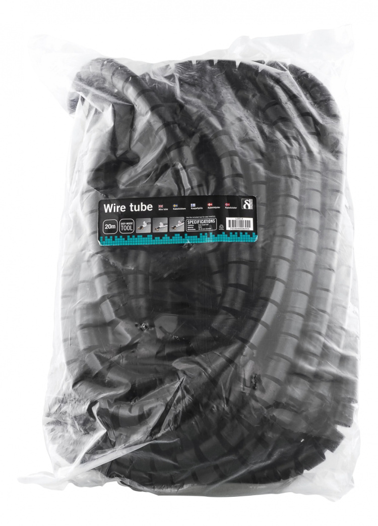 DELTACO nylon wire tube, 25mm diameter tool included, 20m, black DELTACO nylon wire tube, 25mm diameter tool included, 20m, black