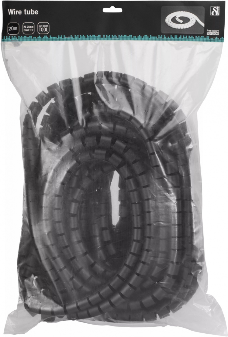 DELTACO nylon wire tube, 25mm diameter tool included, 20m, black DELTACO nylon wire tube, 25mm diameter tool included, 20m, black