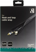 DELTACO nylon cable wrap, hook and loop fastener, 5m, black DELTACO nylon cable wrap, hook and loop fastener, 5m, black