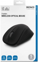 DELTACO wireless optical mouse 2,4GHz, 3 buttons with a scroll, black
