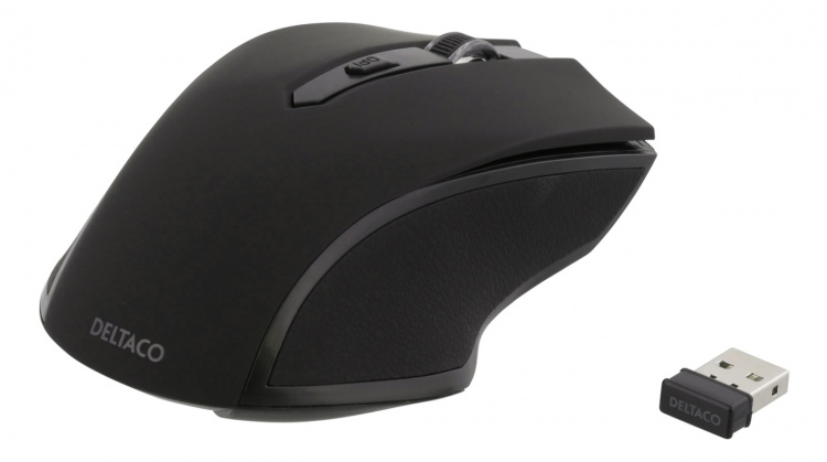 DELTACO wireless optical mouse, 5 buttons + scroll, 1600 DPI, USB, bla DELTACO wireless optical mouse, 5 buttons + scroll, 1600 DPI, USB, bla