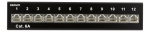 DELTACO Patch Panel, 12xRJ45, Cat6a, wall-mountable, metal, black