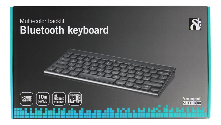 DELTACO trådlöst minitangentbord, bakrundsbelyst, bluetooth, svart DELTACO trådlöst minitangentbord, bakrundsbelyst, bluetooth, svart