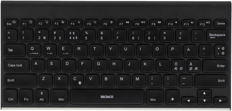 DELTACO trådlöst minitangentbord, bakrundsbelyst, bluetooth, svart DELTACO trådlöst minitangentbord, bakrundsbelyst, bluetooth, svart