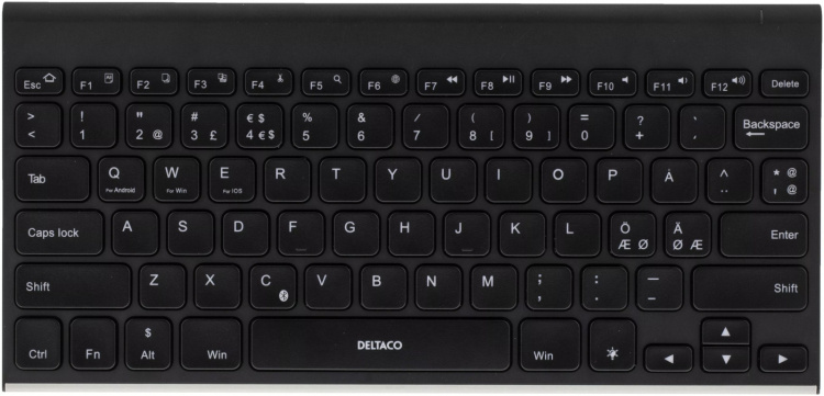 DELTACO trådlöst minitangentbord, bakrundsbelyst, bluetooth, svart DELTACO trådlöst minitangentbord, bakrundsbelyst, bluetooth, svart