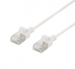 DELTACO U/FTP Cat6a patch cable, slim, 3,8mm in diameter, 3m, white