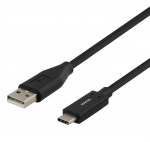 DELTACO USB 2.0 cable, type A M - type C M, 0.5m, black