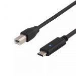 DELTACO USB 2.0 cable, Type C M - Type B M, 2m, black