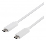 DELTACO USB 3.1 cable, Gen 1, Type C - Type C, 1m, white
