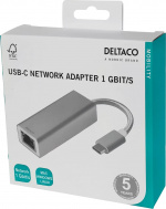 DELTACO PRIME USB C Network Adapter, Gigabit, RJ45,aluminum, silver DELTACO PRIME USB C Network Adapter, Gigabit, RJ45,aluminum, silver