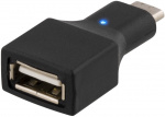 DELTACO USB 2.0 adapter, Type C - Type A F, black DELTACO USB 2.0 adapter, Type C - Type A F, black