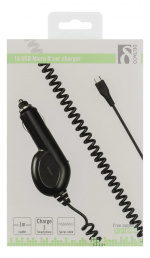 DELTACO autolader met Micro USB, 1A, 12-24V, 1m spiraalkabel, zwart DELTACO autolader met Micro USB, 1A, 12-24V, 1m spiraalkabel, zwart