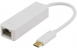 DELTACO USB 3.1 network adapter, Gigabit, 1xRJ45, USB Type C, white DELTACO USB 3.1 network adapter, Gigabit, 1xRJ45, USB Type C, white