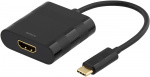 DELTACO USB-C to HDMI adapter, USB type C male - HDMI female, black DELTACO USB-C to HDMI adapter, USB type C male - HDMI female, black