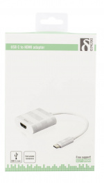DELTACO USB-C to HDMI adapter, Type C ma - HDMI fe, 4K, UHD, white