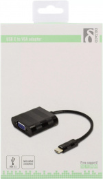 DELTACO USB 3.1 to VGA adapter, USB type C male - VGA female, black DELTACO USB 3.1 to VGA adapter, USB type C male - VGA female, black