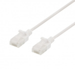 DELTACO U/UTP Cat6a patch cable, slim, 3,5mm diameter, 0,5m, white