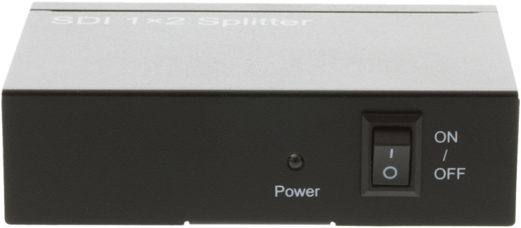 SDI-splitter en till två, 3G/HD-SDI, 1080p, 12 bit, BNC, metal, svart SDI-splitter en till två, 3G/HD-SDI, 1080p, 12 bit, BNC, metal, svart