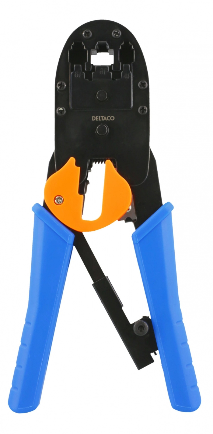 DELTACO Modularverktyg för 4/6/8-pin med avbitare/avskalare