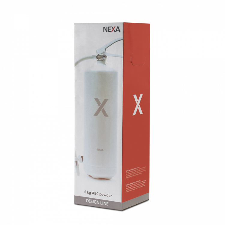 Nexa brandsläckare, 6 Kg ABC-pulver med väggfäste (Vit) Nexa brandsläckare, 6 Kg ABC-pulver med väggfäste (Vit)