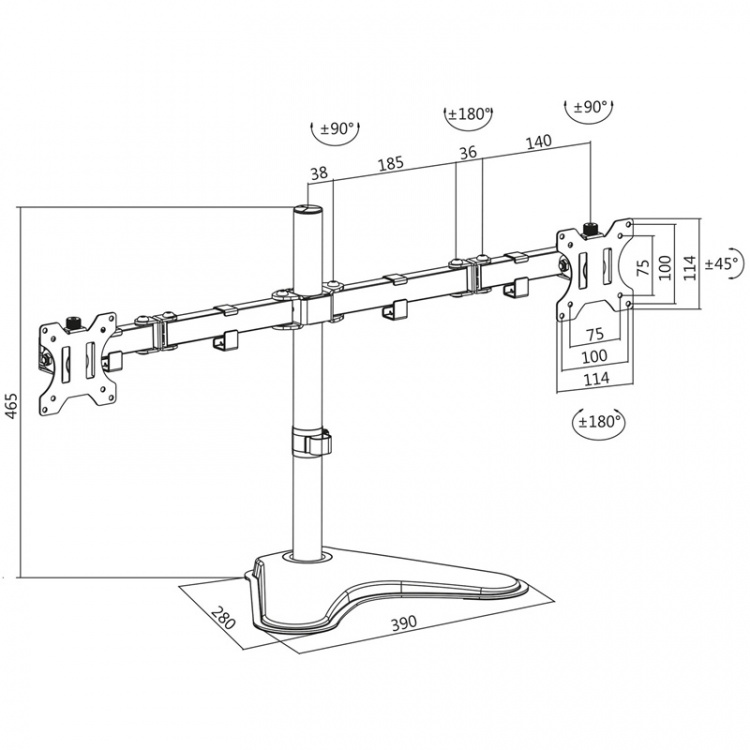 LogiLink Monitorställ/fot Dual 13-32 LogiLink Monitorställ/fot Dual 13-32