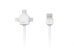 ALLOC Power USB Multicable, 1,5 m, Type-C, Lightning, Micro USB, vit