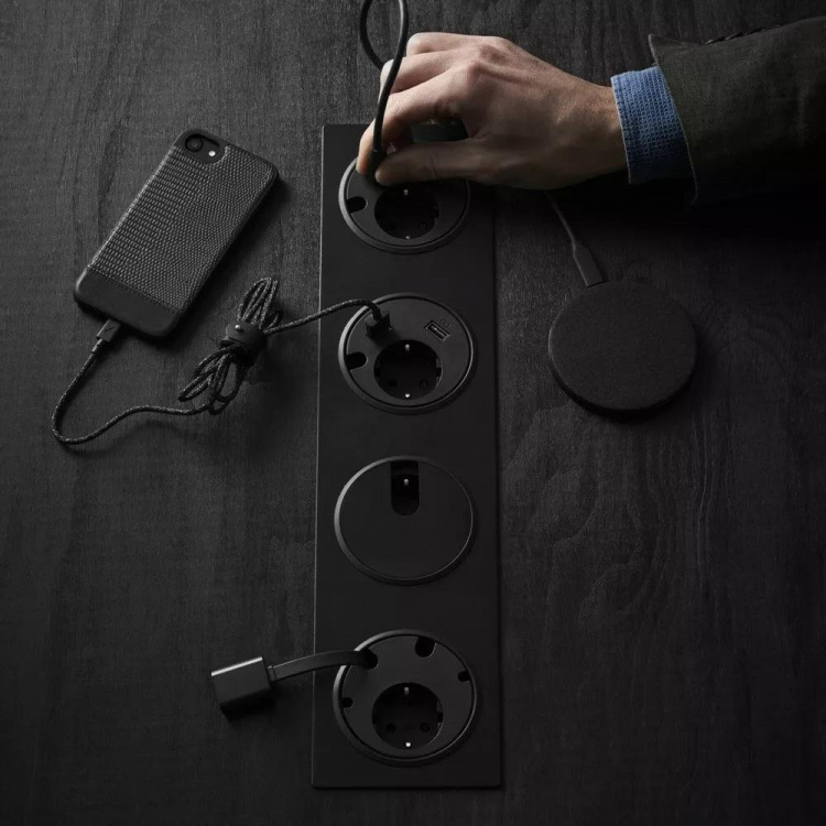 Kondator Powerdot - El, 2×USB-laddare, genomföringshål Kondator Powerdot - El, 2×USB-laddare, genomföringshål