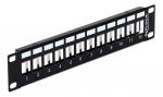 Delock 10″ Keystone Patch Panel 12 Port metal black
