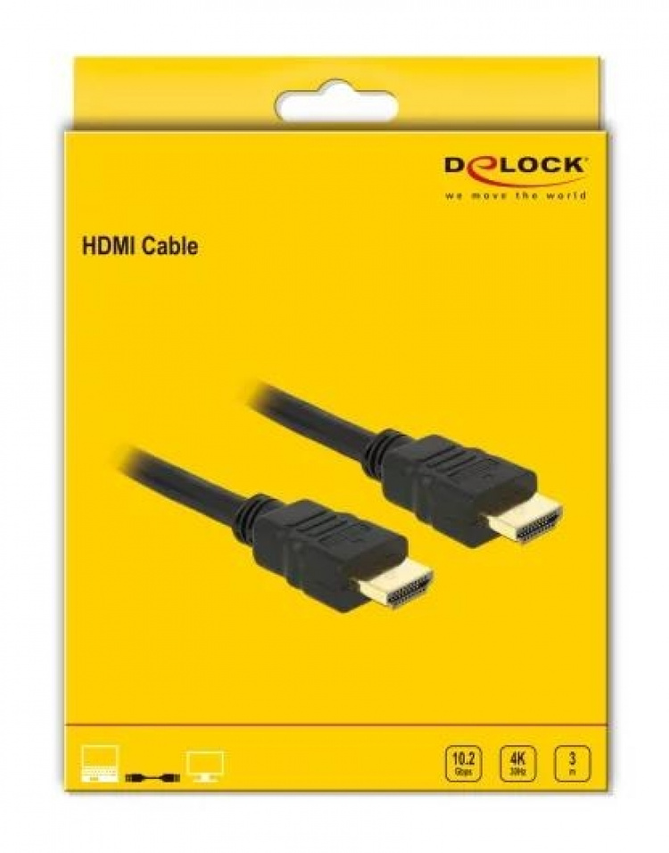 Delock Cable High Speed HDMI with Ethernet - HDMI A male > HDMI A male