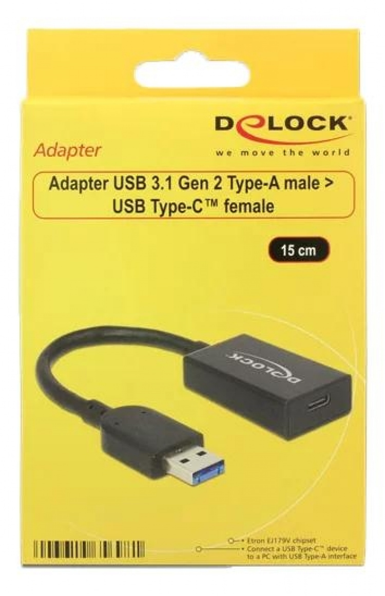 Delock Konverter USB 3.1 Gen 2 Stecker > USB Type-C 15cm