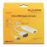 Delock VGA to HDMI Adapter with Audio white Delock VGA to HDMI Adapter with Audio white