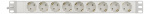 DELTACO power outlet, 9xCEE 7/4, 1xCEE 7/7, pet-protected, 3m, white