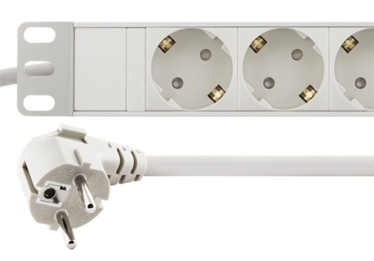 DELTACO power outlet, 9xCEE 7/4, 1xCEE 7/7, pet-protected, 3m, white