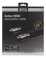 DELTACO PRIME active HDMI cable, 10m, Textile, HDMI High speed with Et