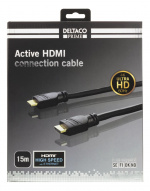 DELTACO PRIME active HDMI cable, 15m, 4K 60Hz, Spectra, black DELTACO PRIME active HDMI cable, 15m, 4K 60Hz, Spectra, black