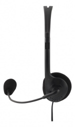 DELTACO Stereo Headset, 30 mm element, 1x 3.5 mm (4-pole), black