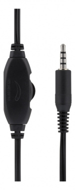 DELTACO Stereo Headset, 30 mm element, 1x 3.5 mm (4-pole), black