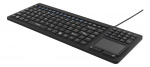 DELTACO rubberized keyboard with touchpad, IP68, 104 keys, black