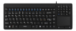 DELTACO rubberized keyboard with touchpad, IP68, 104 keys, black