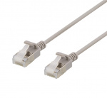 DELTACO U/FTP Cat6a patchkabel, slim, 3,8mm i diameter, 0,3m, grå DELTACO U/FTP Cat6a patchkabel, slim, 3,8mm i diameter, 0,3m, grå