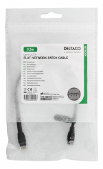 DELTACO U/UTP Cat6 patch cable, flat, 0.3m, 250MHz, black DELTACO U/UTP Cat6 patch cable, flat, 0.3m, 250MHz, black