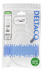 DELTACO U/UTP Cat6A patch cable, 1m, 500MHz, lockable, white
